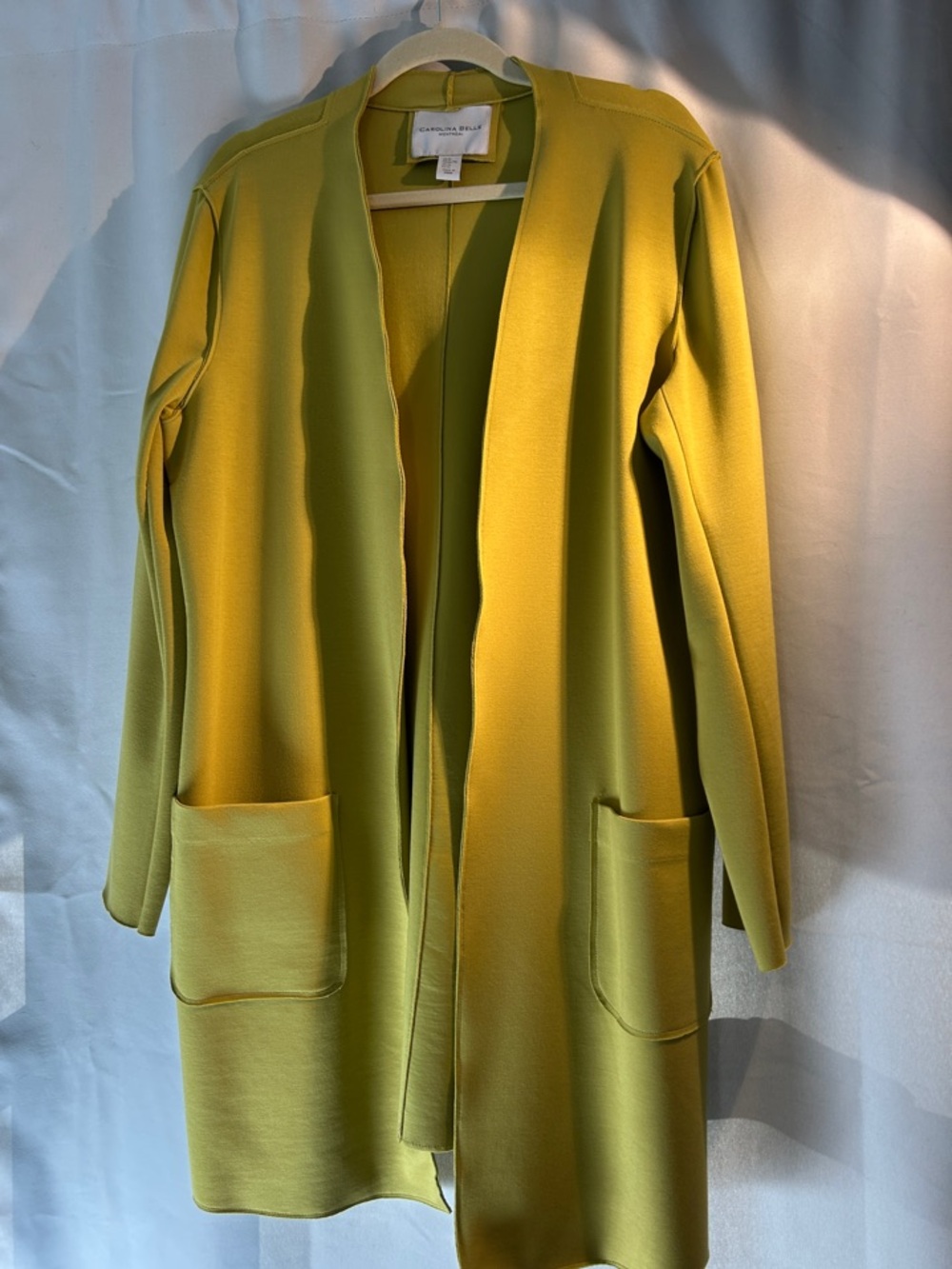 Carolina Belle Lime Green Open-Front Long Cardigan